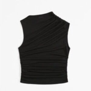 NWT Abercrombie & Fitch Mesh/Sheer Draped Ruched Sleeveless Top